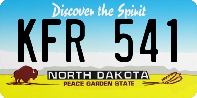 ND license plate KFR541