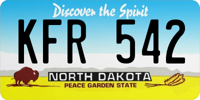 ND license plate KFR542