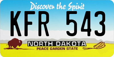 ND license plate KFR543