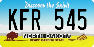 ND license plate KFR545