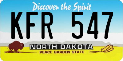 ND license plate KFR547
