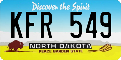 ND license plate KFR549