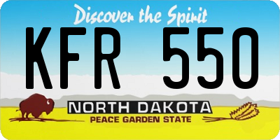 ND license plate KFR550