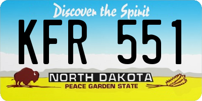 ND license plate KFR551