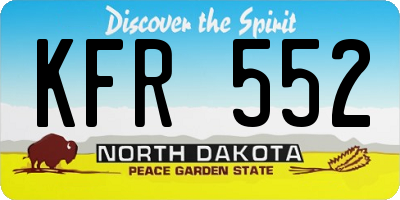 ND license plate KFR552