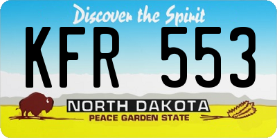 ND license plate KFR553