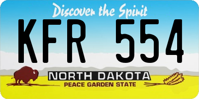 ND license plate KFR554