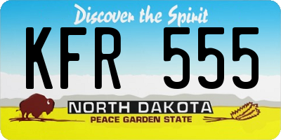 ND license plate KFR555
