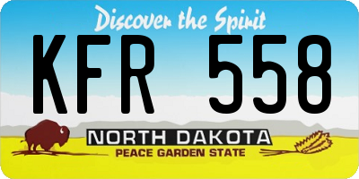 ND license plate KFR558