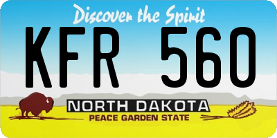 ND license plate KFR560