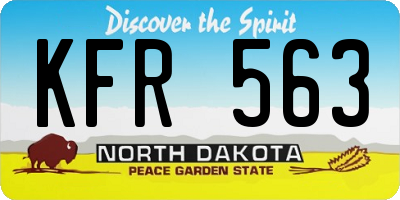 ND license plate KFR563
