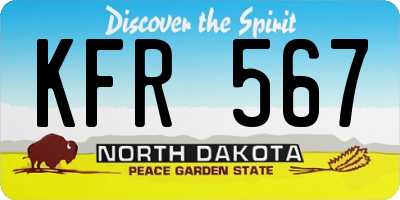 ND license plate KFR567