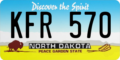 ND license plate KFR570