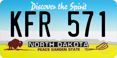 ND license plate KFR571