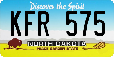 ND license plate KFR575