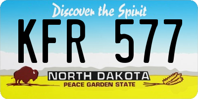ND license plate KFR577