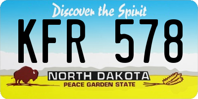 ND license plate KFR578