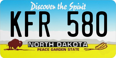ND license plate KFR580