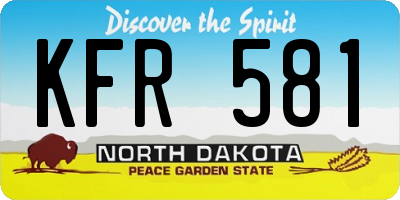 ND license plate KFR581