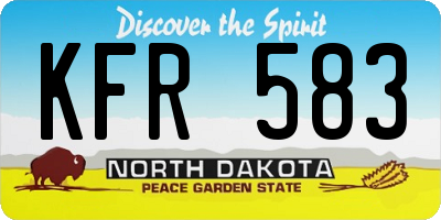 ND license plate KFR583