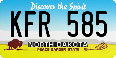 ND license plate KFR585