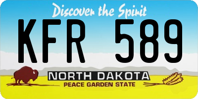 ND license plate KFR589