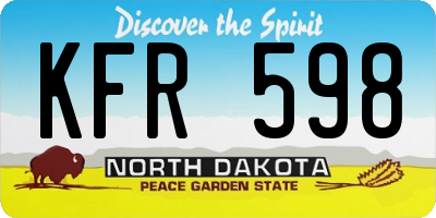ND license plate KFR598
