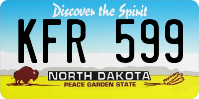 ND license plate KFR599
