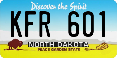 ND license plate KFR601