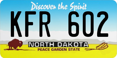 ND license plate KFR602