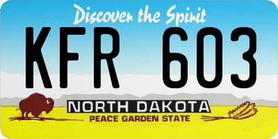 ND license plate KFR603