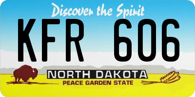 ND license plate KFR606