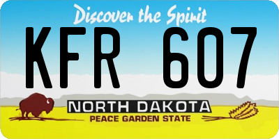 ND license plate KFR607