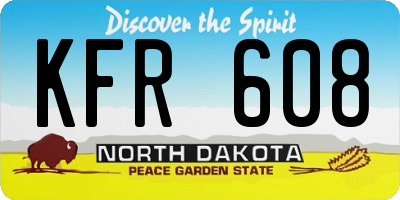ND license plate KFR608