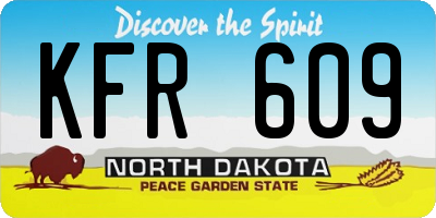 ND license plate KFR609