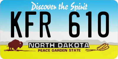 ND license plate KFR610