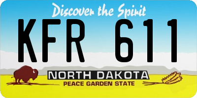 ND license plate KFR611