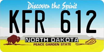 ND license plate KFR612