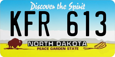 ND license plate KFR613