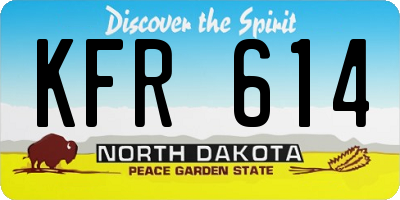 ND license plate KFR614