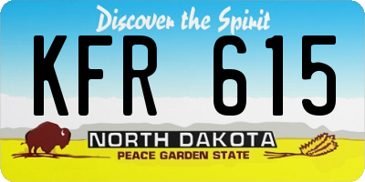 ND license plate KFR615