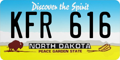 ND license plate KFR616