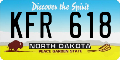 ND license plate KFR618