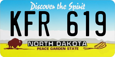 ND license plate KFR619