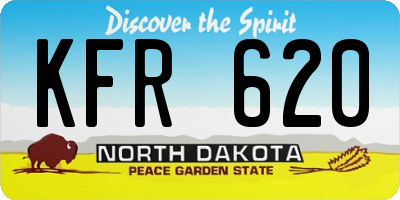 ND license plate KFR620