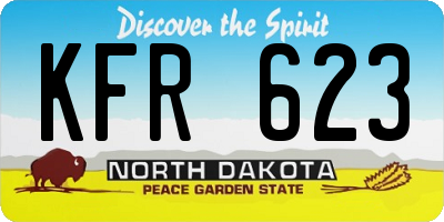 ND license plate KFR623