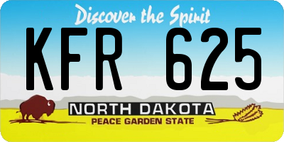 ND license plate KFR625