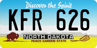 ND license plate KFR626