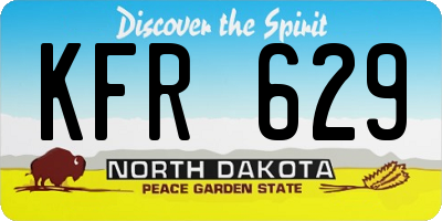 ND license plate KFR629