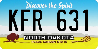 ND license plate KFR631